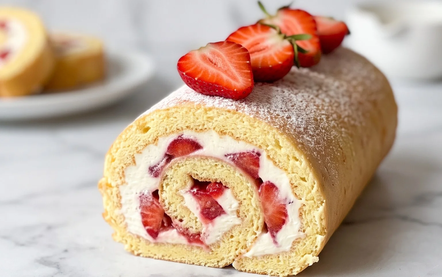 Erdbeer-Biskuitrolle: Sommer-Genuss mit Mascarpone
